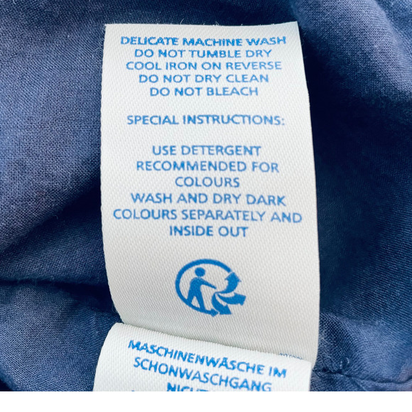 🍀Boden Navy Blue Sleeveless Crêpe Shift Dress with Tie Waist size 8L - Picture 8 of 8